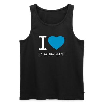 I LOVE SNOWBOARDING - Männer Premium Bio Tank Top - Schwarz - Vorne - Michal (187cm)