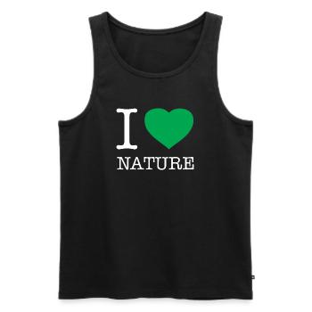 I LOVE NATURE - Men's Premium Organic Tank Top - black - Front - AI Model Male 178 light (178cm)