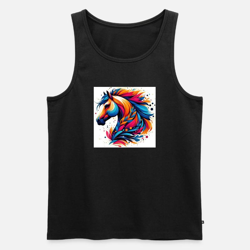 Pferd - Männer Premium Bio Tank Top - Schwarz