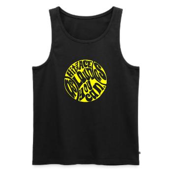 Hit the Ace as loud as you can Tennis ball Design - Männer Premium Bio Tank Top - Schwarz - Vorne - Michal (187cm)