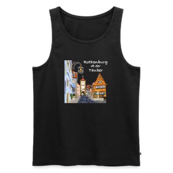 Rothenburg ob der Tauber, Bavière, Dessin - Débardeur bio Premium Homme - noir - Devant - Michal (187cm)