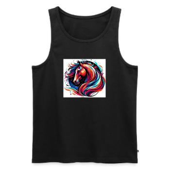 Pferd - Männer Premium Bio Tank Top - Schwarz - Vorne - Michal (187cm)
