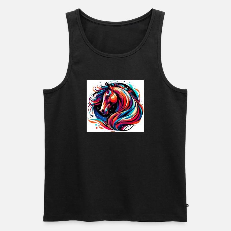 Pferd - Männer Premium Bio Tank Top - Schwarz