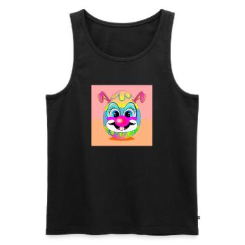 EASTER EGGS CLOWN EASTER BUNNY - Men's Premium Organic Tank Top - black - Front - AI Model Male 178 light (178cm)