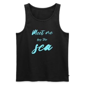 meet me by the sea - Men's Premium Organic Tank Top - black - Front - Michal (187cm)