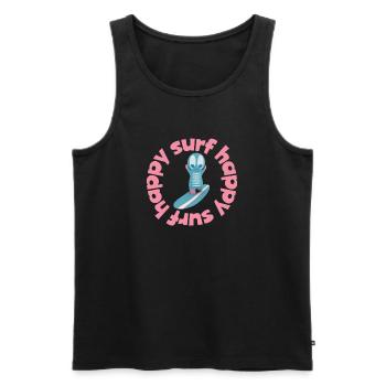 Lustige Surf-Kawaiifigur  - Männer Premium Bio Tank Top - Schwarz - Vorne - AI Model Male 178 light (178cm)