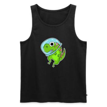 Dino Motif Dinosaur Space Astronauat - Men's Premium Organic Tank Top - black - Front - Michal (187cm)