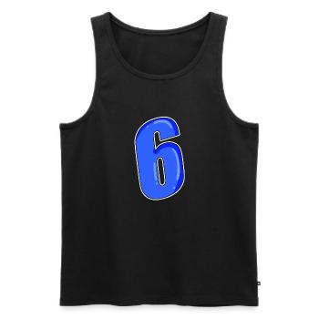 Number 6 Number - Men's Premium Organic Tank Top - black - Front - AI Model Male 178 light (178cm)
