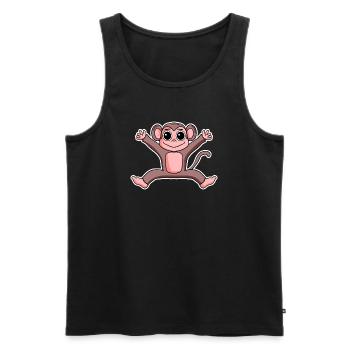 Affe - Männer Premium Bio Tank Top - Schwarz - Vorne - Michal (187cm)