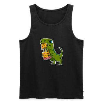 Pizza dinosaure à motif Dino Delicious - Débardeur bio Premium Homme - noir - Devant - AI Model Male 178 light (178cm)