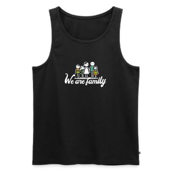 Nous sommes la famille, chemise de famille, parents enfants - Débardeur bio Premium Homme - noir - Devant - AI Model Male 178 light (178cm)