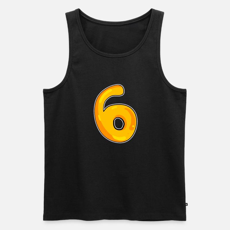 Zahl 6 Nummer - Männer Premium Bio Tank Top - Schwarz