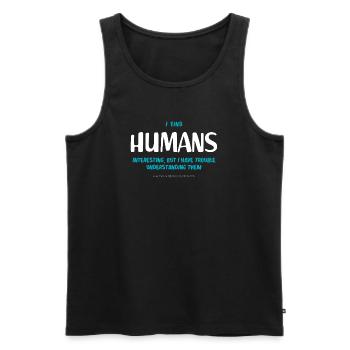Menschen (dunkel) - Männer Premium Bio Tank Top - Schwarz - Vorne - Michal (187cm)