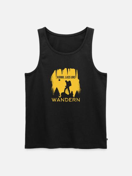Komm, lass uns wandern - Männer Premium Bio Tank Top - Schwarz