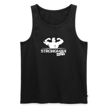 strongman sport logo team club training icon - Men's Premium Organic Tank Top - black - Front - AI Model Male 178 light (178cm)