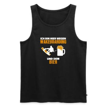 Kitesurfer Cooler Spruch Wakeboard Surfing Welle - Männer Premium Bio Tank Top - Schwarz - Vorne - Michal (187cm)