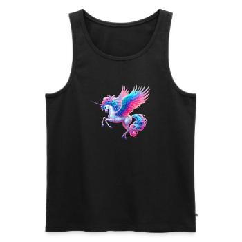 Licorne (02) - Débardeur bio Premium Homme - noir - Devant - Michal (187cm)