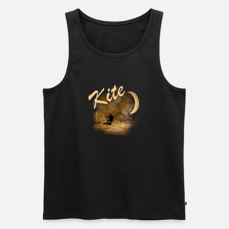 Kite - Männer Premium Bio Tank Top - Schwarz