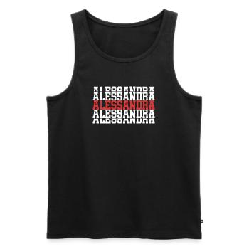 Alessandra t-shirt stacked text gift t-shirt - Men's Premium Organic Tank Top - black - Front - AI Model Male 178 light (178cm)