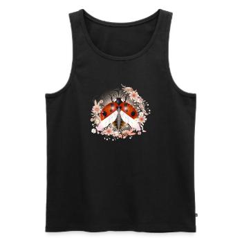 enchanting radiant ladybug with flowers - Men's Premium Organic Tank Top - black - Front - AI Model Male 178 light (178cm)