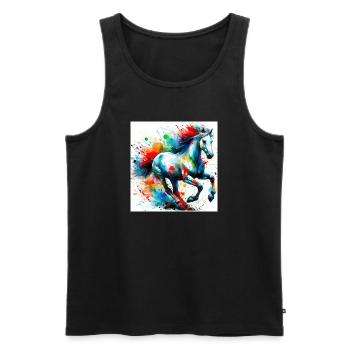 Pferd - Männer Premium Bio Tank Top - Schwarz - Vorne - Michal (187cm)