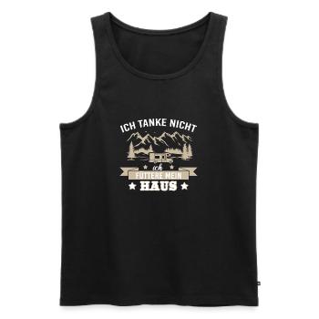 Camping Wohnwagen zelten - Männer Premium Bio Tank Top - Schwarz - Vorne - Michal (187cm)