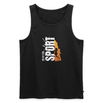 Eins mit dem Sport - Klettern - Männer Premium Bio Tank Top - Schwarz - Vorne - Michal (187cm)