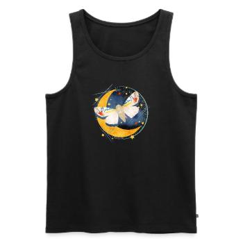 rare exotic moth in the moonlight - Men's Premium Organic Tank Top - black - Front - AI Model Male 178 light (178cm)