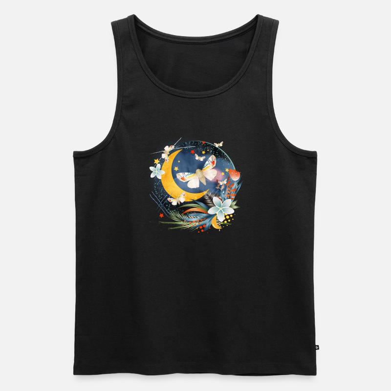 seltene exotische Schmetterlinge im Mondschein - Männer Premium Bio Tank Top - Schwarz