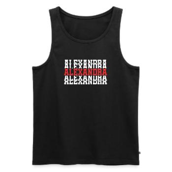 t shirt Alexandra t-shirt gift stacked text - Men's Premium Organic Tank Top - black - Front - AI Model Male 178 light (178cm)