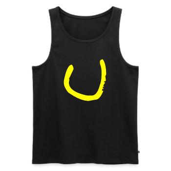 Buchstabe U - Männer Premium Bio Tank Top - Schwarz - Vorne - Michal (187cm)