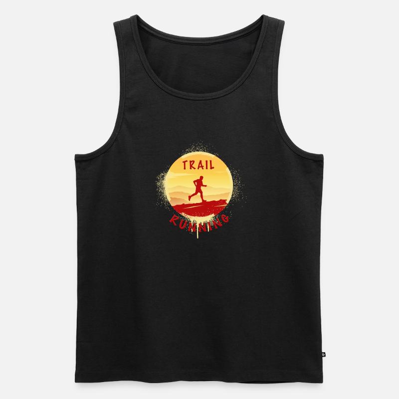 Trail Running - Männer Premium Bio Tank Top - Schwarz