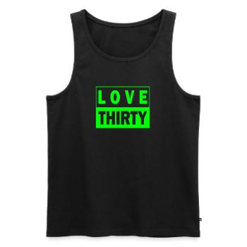 Love thirty Tennis Birthday 30er Geburtstag Design - Männer Premium Bio Tank Top - Schwarz - Vorne - AI Model Male 178 light (178cm)