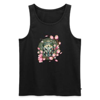 exotique africain effrayant crawly avec des magnolias - Débardeur bio Premium Homme - noir - Devant - AI Model Male 178 light (178cm)