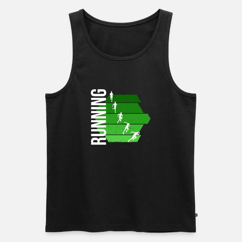 Running - Männer Premium Bio Tank Top - Schwarz