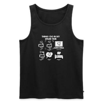 Diving Dreams: Spare Time VR Doodles - Men's Premium Organic Tank Top - black - Front - AI Model Male 178 light (178cm)