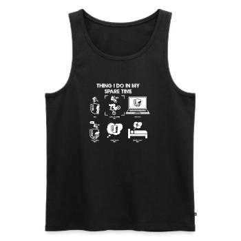 Spare Time Hobbies Comic Montage - Men's Premium Organic Tank Top - black - Front - AI Model Male 178 light (178cm)