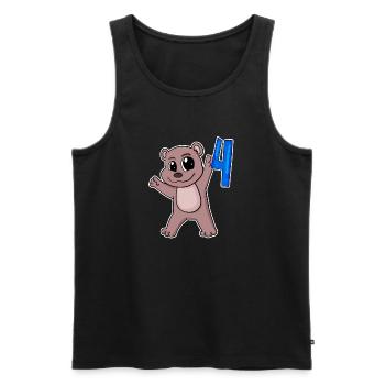 4. Geburtstag Motiv Bär - vier Jahre alt - Männer Premium Bio Tank Top - Schwarz - Vorne - AI Model Male 178 light (178cm)