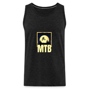 Mountainbike - Männer Premium Bio Tank Top - Anthrazit - Vorne - Alexander (188cm)