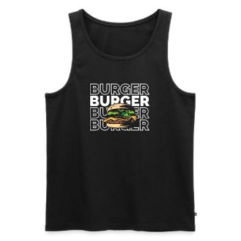 Burger Wiederholung Essen Illustration cheese icon - Männer Premium Bio Tank Top - Schwarz - Vorne - AI Model Male 178 light (178cm)