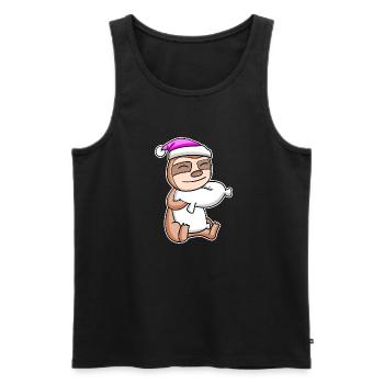 Sloth Tired Sleeping Sleeping Girl - Men's Premium Organic Tank Top - black - Front - AI Model Male 178 light (178cm)