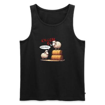 ich liebe dosenbier schafe bier lustig wortspiel - Männer Premium Bio Tank Top - Schwarz - Vorne - Michal (187cm)