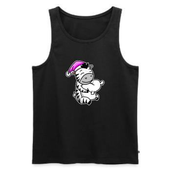 Zebra Tired Sleeping Sleeping Girl - Men's Premium Organic Tank Top - black - Front - AI Model Male 178 light (178cm)