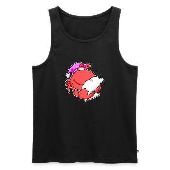Crab Tired Sleeping Out Sleeping Girl - Men's Premium Organic Tank Top - black - Front - AI Model Male 178 light (178cm)