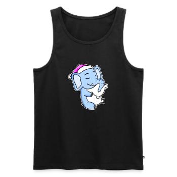 Elephant Tired Sleeping Sleeping Girl - Men's Premium Organic Tank Top - black - Front - AI Model Male 178 light (178cm)