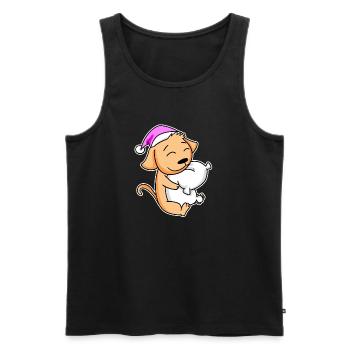 Dog Tired Sleeping Sleeping Girl - Men's Premium Organic Tank Top - black - Front - AI Model Male 178 light (178cm)