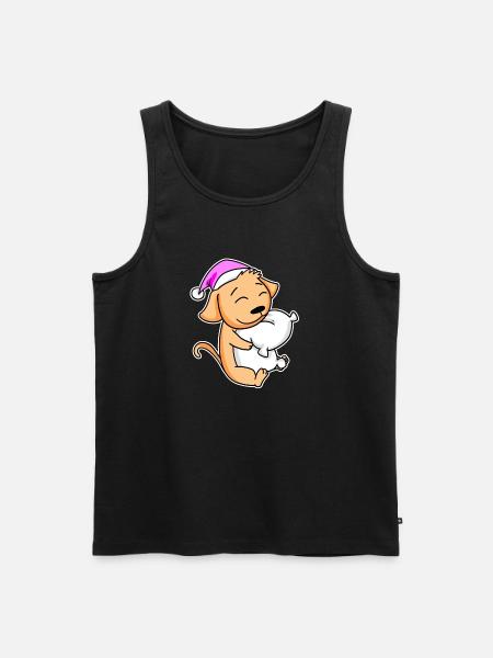 Dog Tired Sleeping Sleeping Girl - Men's Premium Organic Tank Top - black