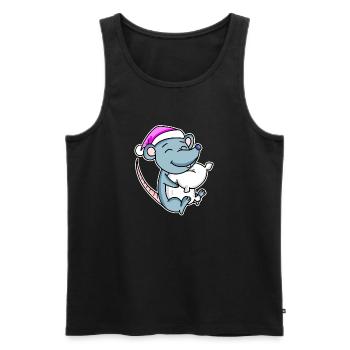 Mouse Tired Sleeping Sleep Girl - Men's Premium Organic Tank Top - black - Front - AI Model Male 178 light (178cm)