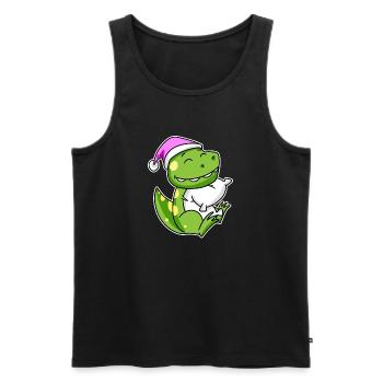 Dinosaur Tired Sleeping Sleeping Girl - Men's Premium Organic Tank Top - black - Front - AI Model Male 178 light (178cm)