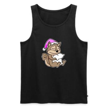 Squirrel Tired Sleeping Sleeping Girl - Men's Premium Organic Tank Top - black - Front - AI Model Male 178 light (178cm)